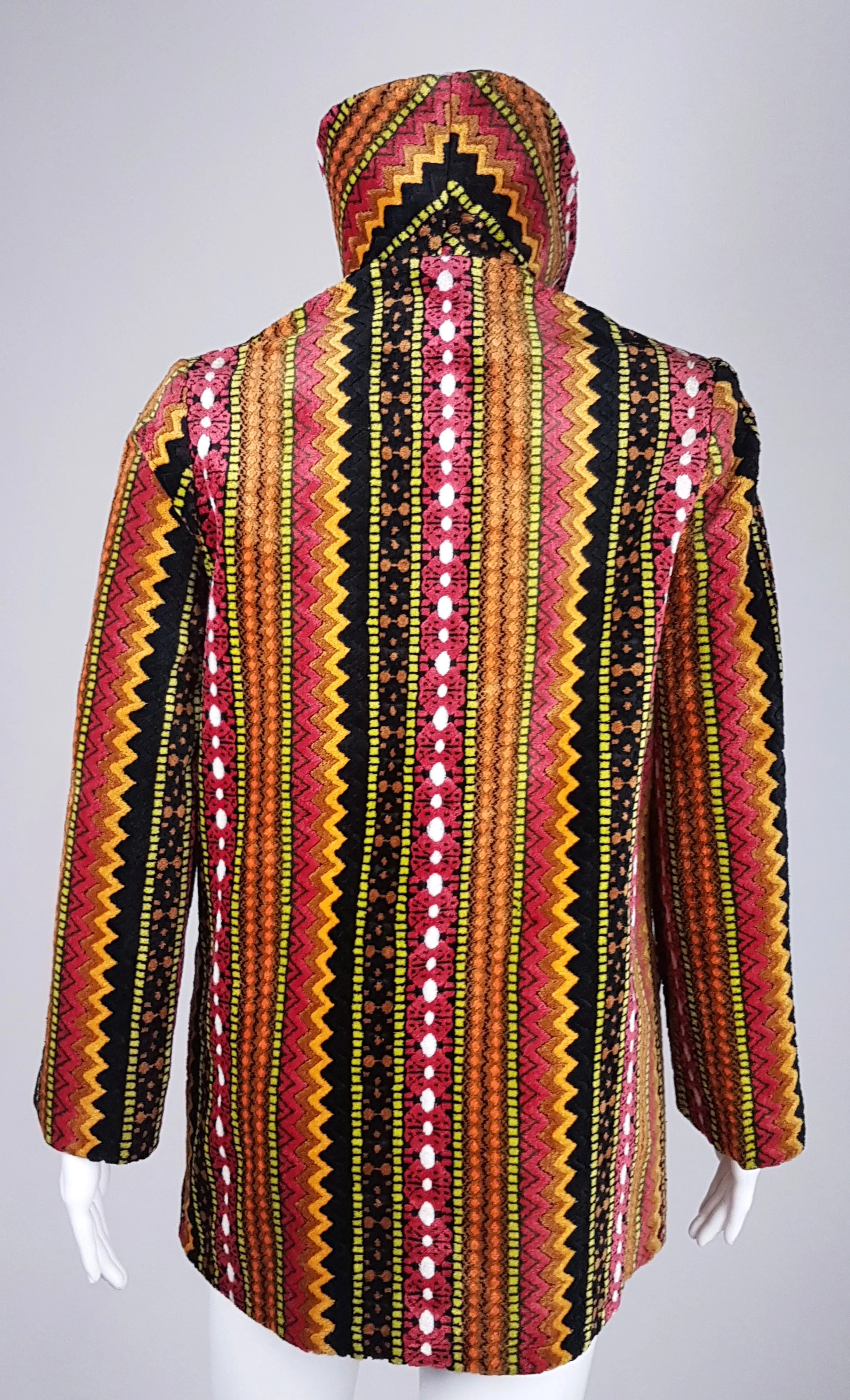 Vintage 60's | Tregos Westwear Chenille | Tapestry Carpet Coat