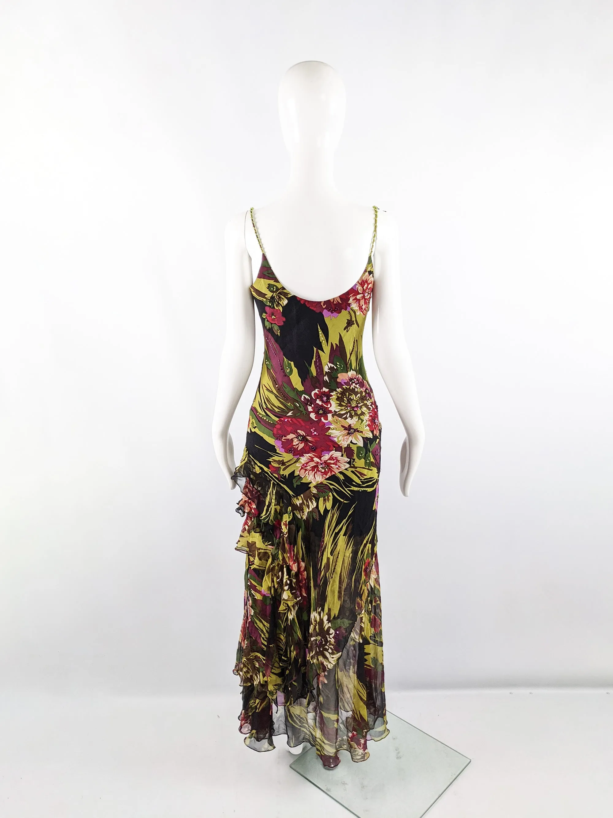 Vintage Silk Chiffon Maxi Slip Dress, 1990s