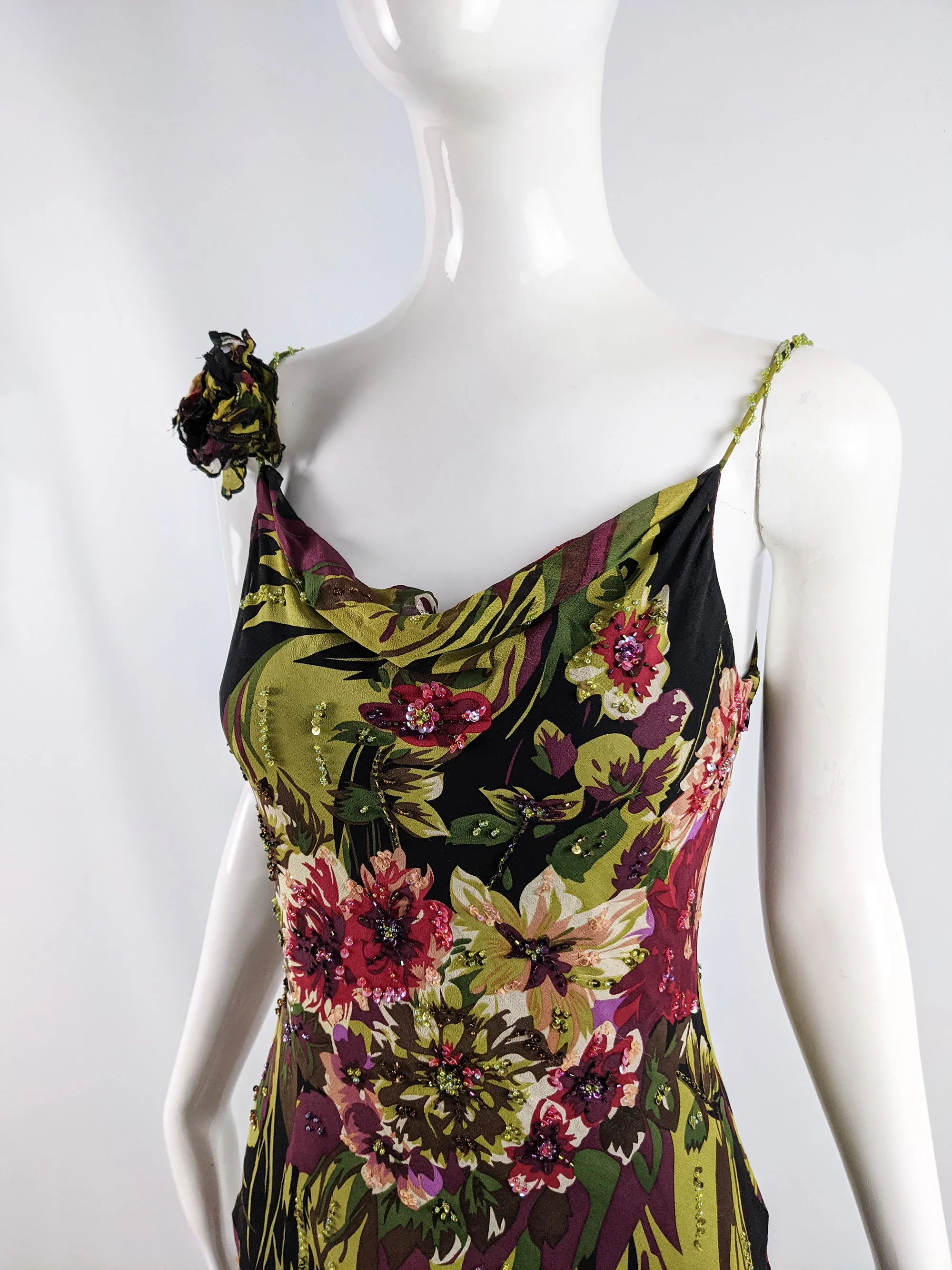 Vintage Silk Chiffon Maxi Slip Dress, 1990s