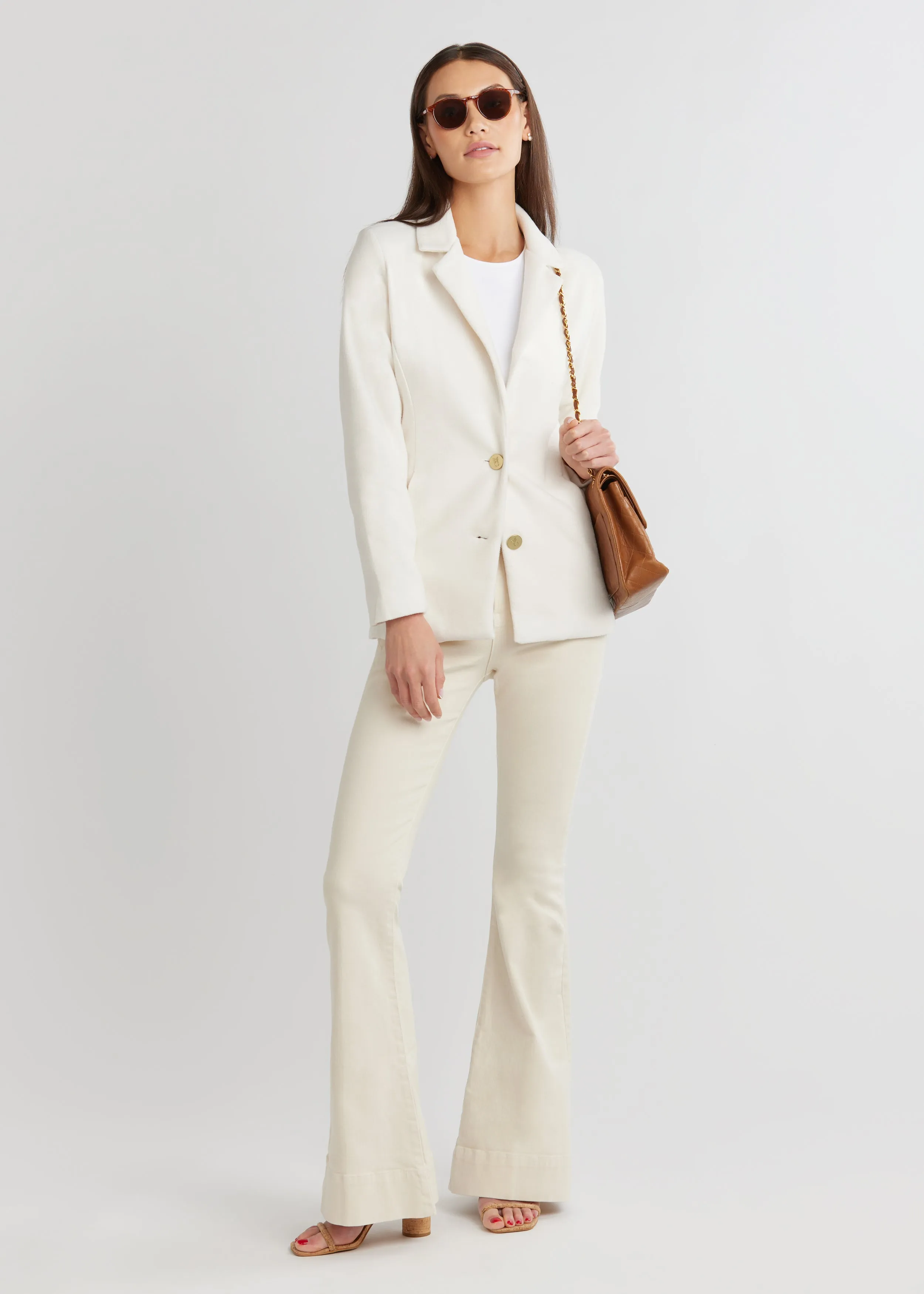 Wellington Blazer in Vello Fleece (Cream)