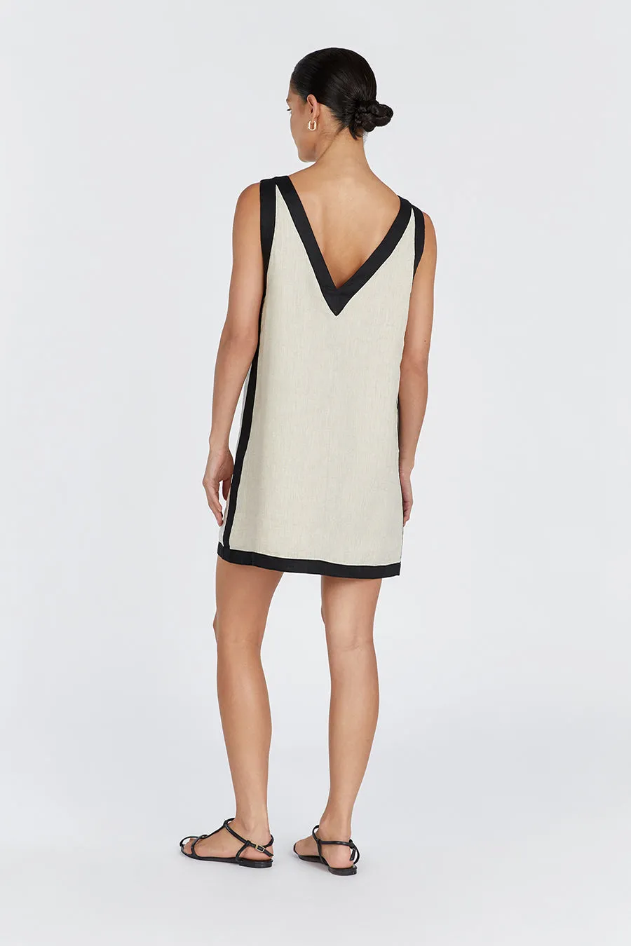 ZURI NATURAL LINEN MINI DRESS