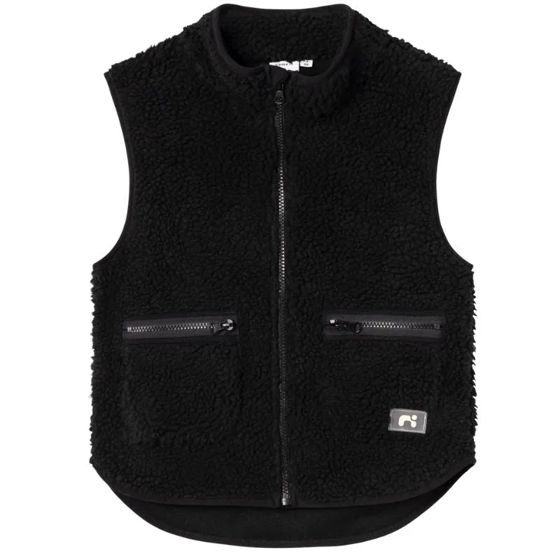 Zwart teddy vest Noderne