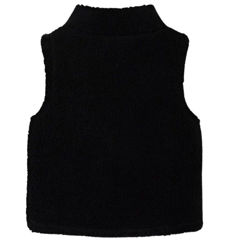 Zwarte teddy gilet Lofen